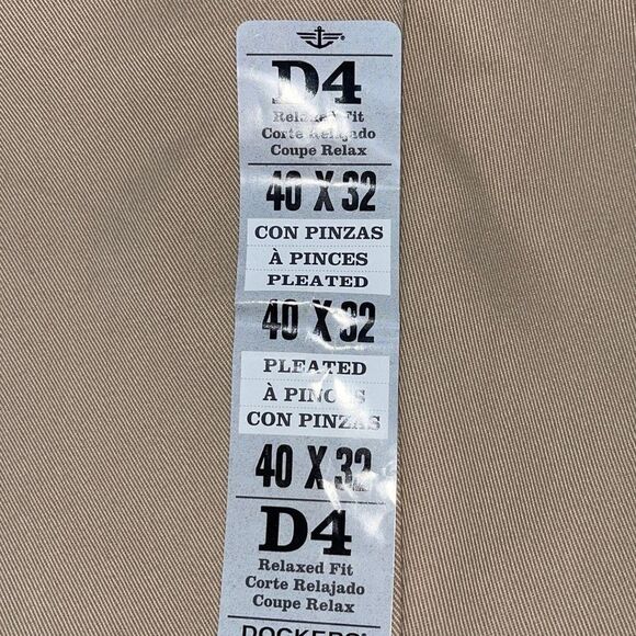 Dockers‎ Mens Khaki Pants D4 Pleated Cuffed Comfort Relaxed No Wrinkle Tan 40x32 - Picture 7 of 8
